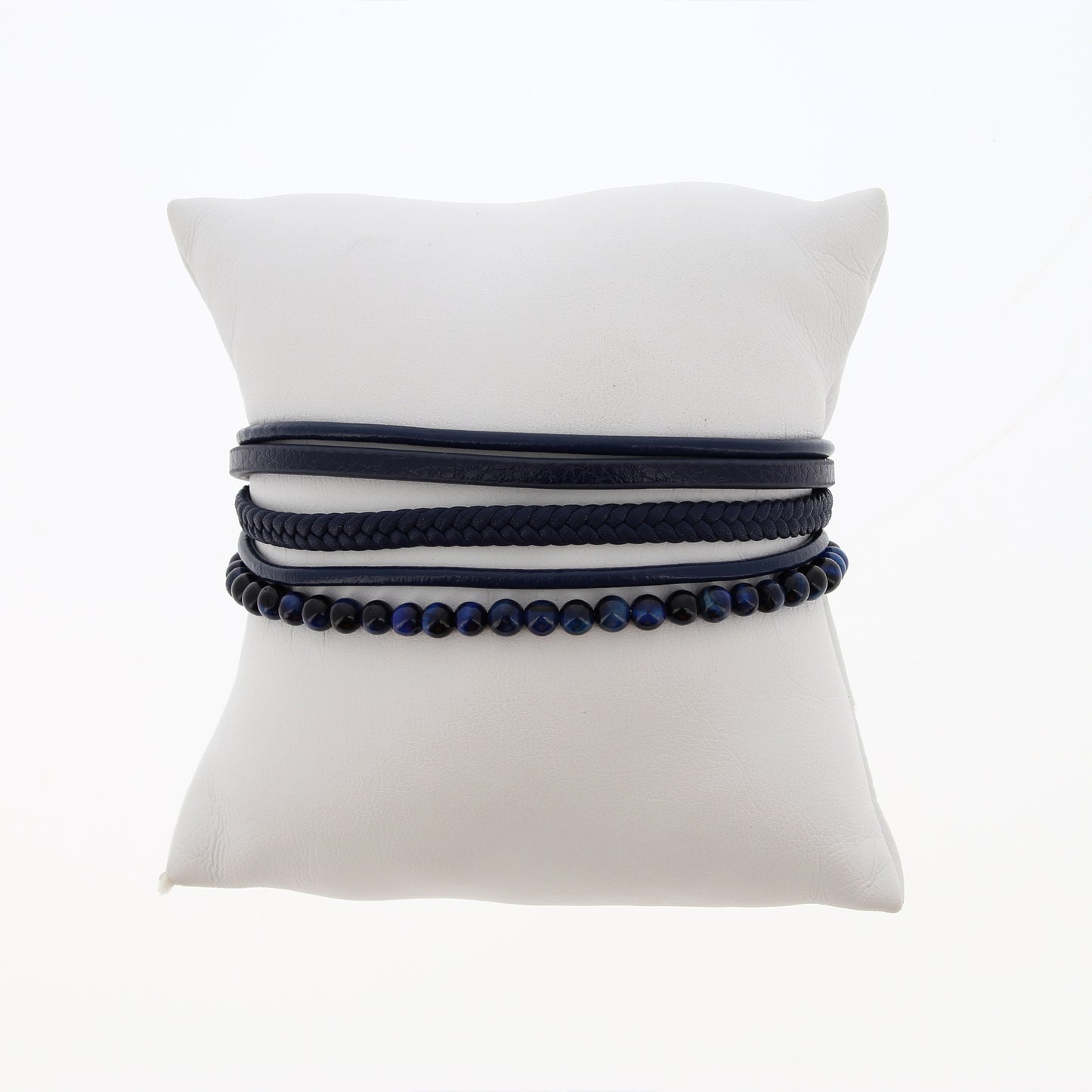Bracciale uomo in pelle e pietre