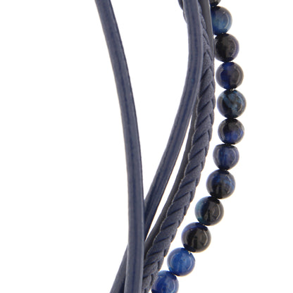 Bracciale uomo in pelle e pietre
