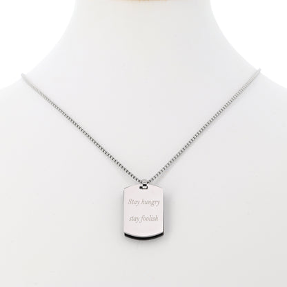 Collana da uomo con doppia placca in acciaio e incisione