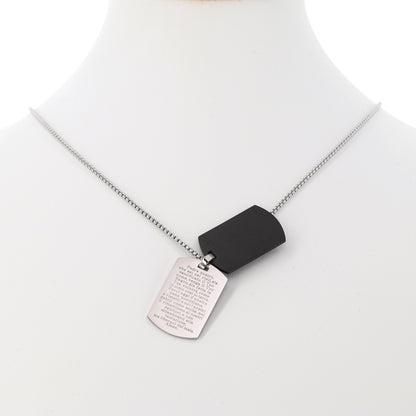 Collana da uomo con doppia placca in acciaio e incisione