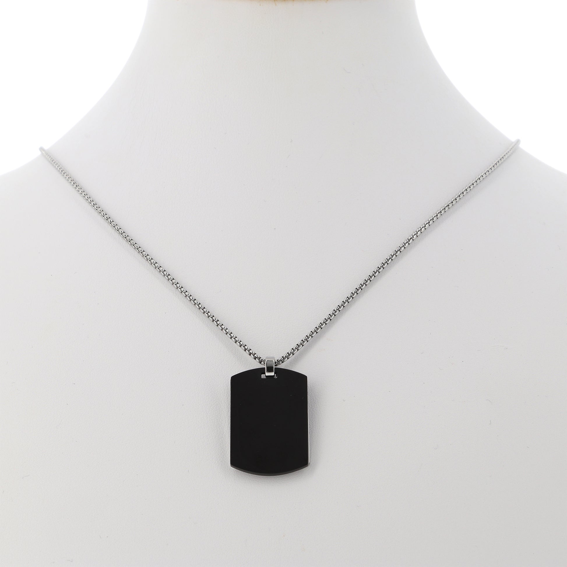 Collana da uomo con doppia placca in acciaio e incisione