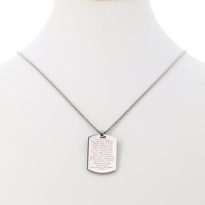 Collana da uomo con doppia placca in acciaio e incisione
