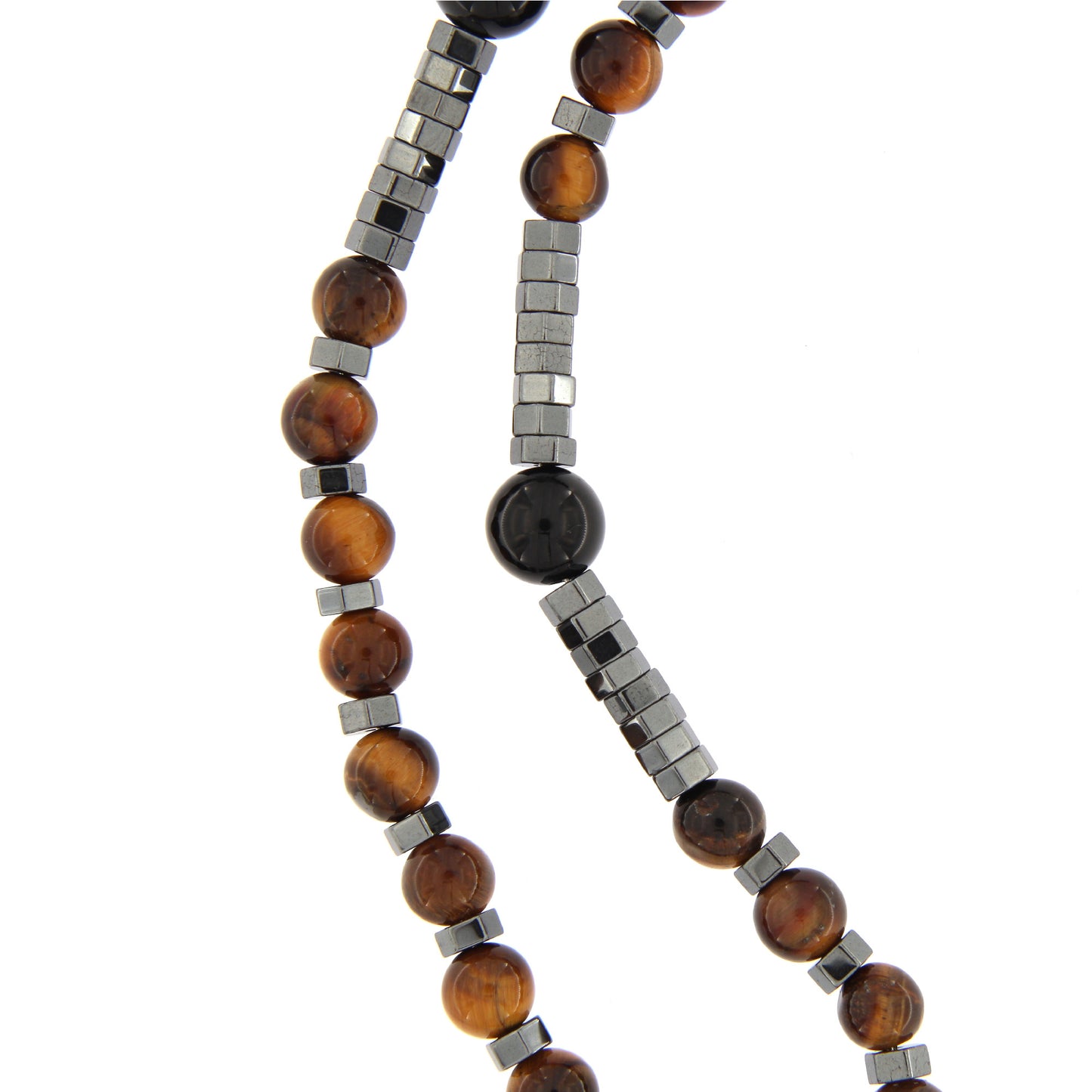 Collana rosario con pietre dure marroni