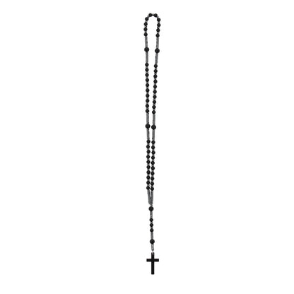 Collana rosario con pietre dure nere