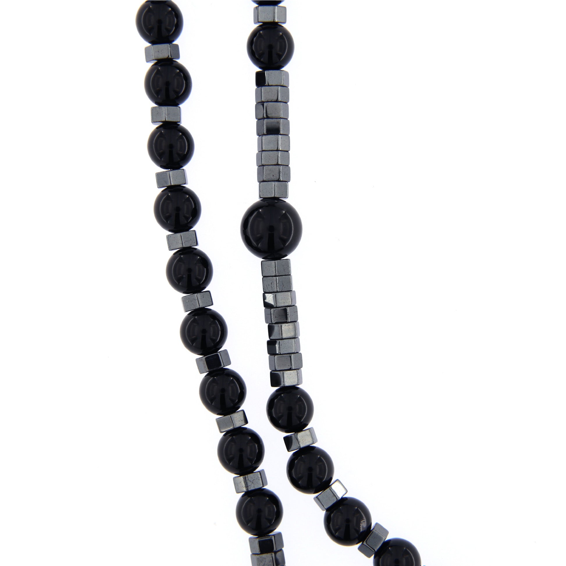 Collana rosario con pietre dure nere