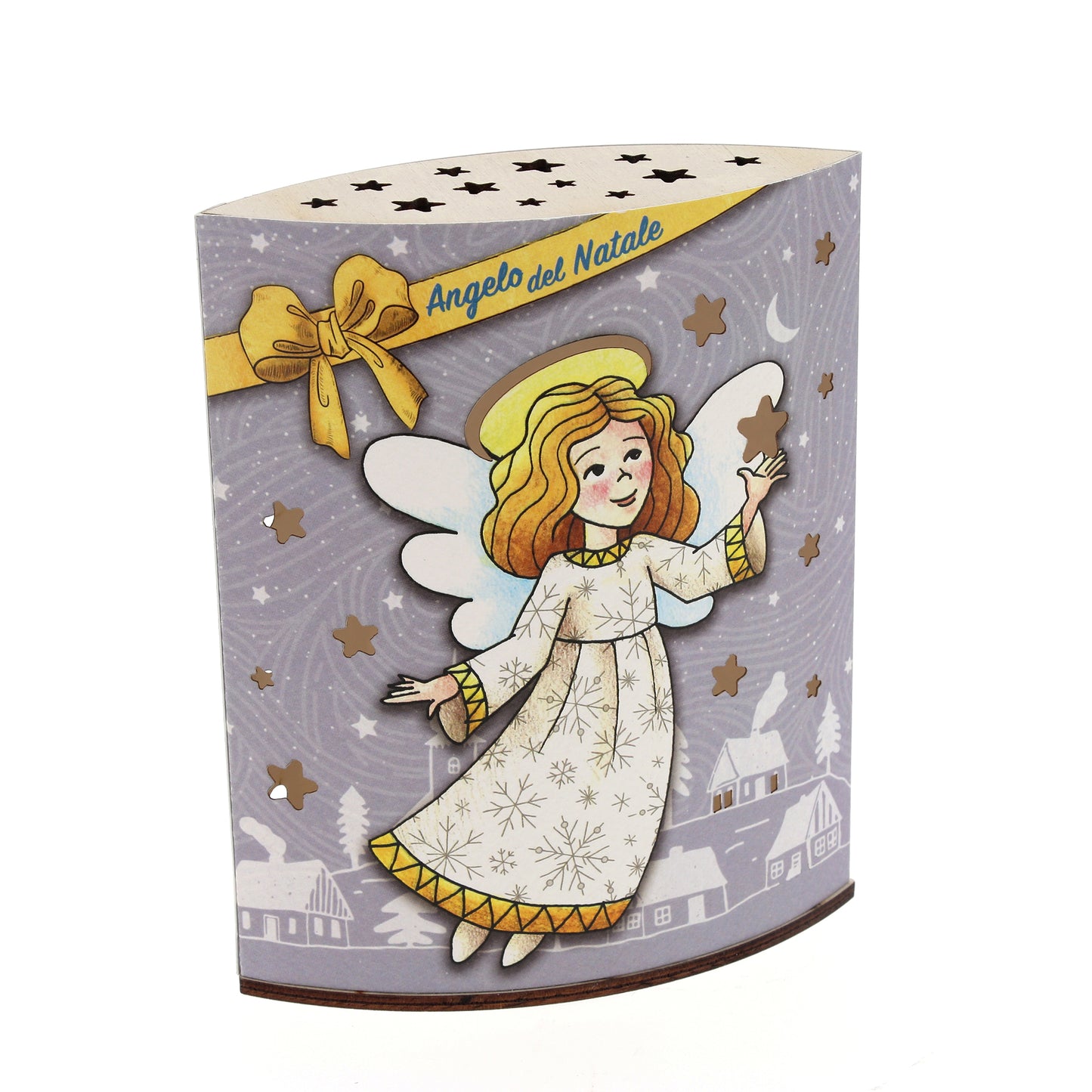 Lampada da compagnia in carta, Angelo di Natale. Altezza 16 cm