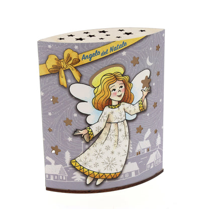 Lampada da compagnia in carta, Angelo di Natale. Altezza 16 cm