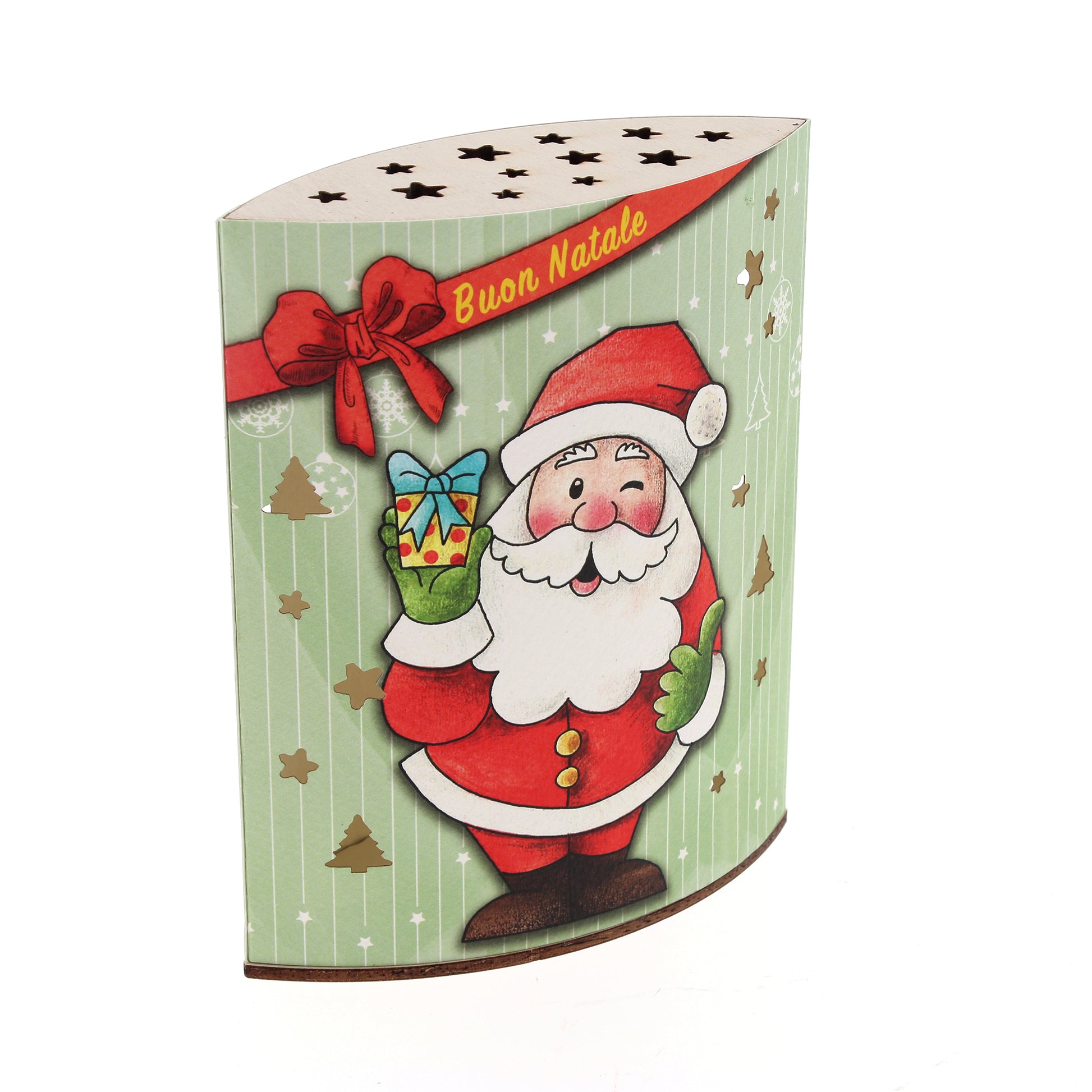 Lampada da compagnia in carta, Babbo Natale. Altezza 16 cm
