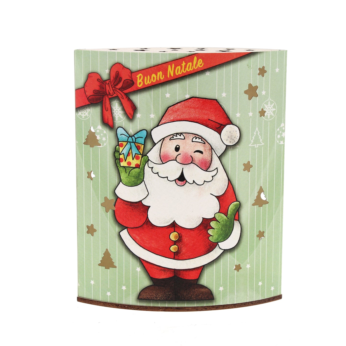Lampada da compagnia in carta, Babbo Natale. Altezza 16 cm