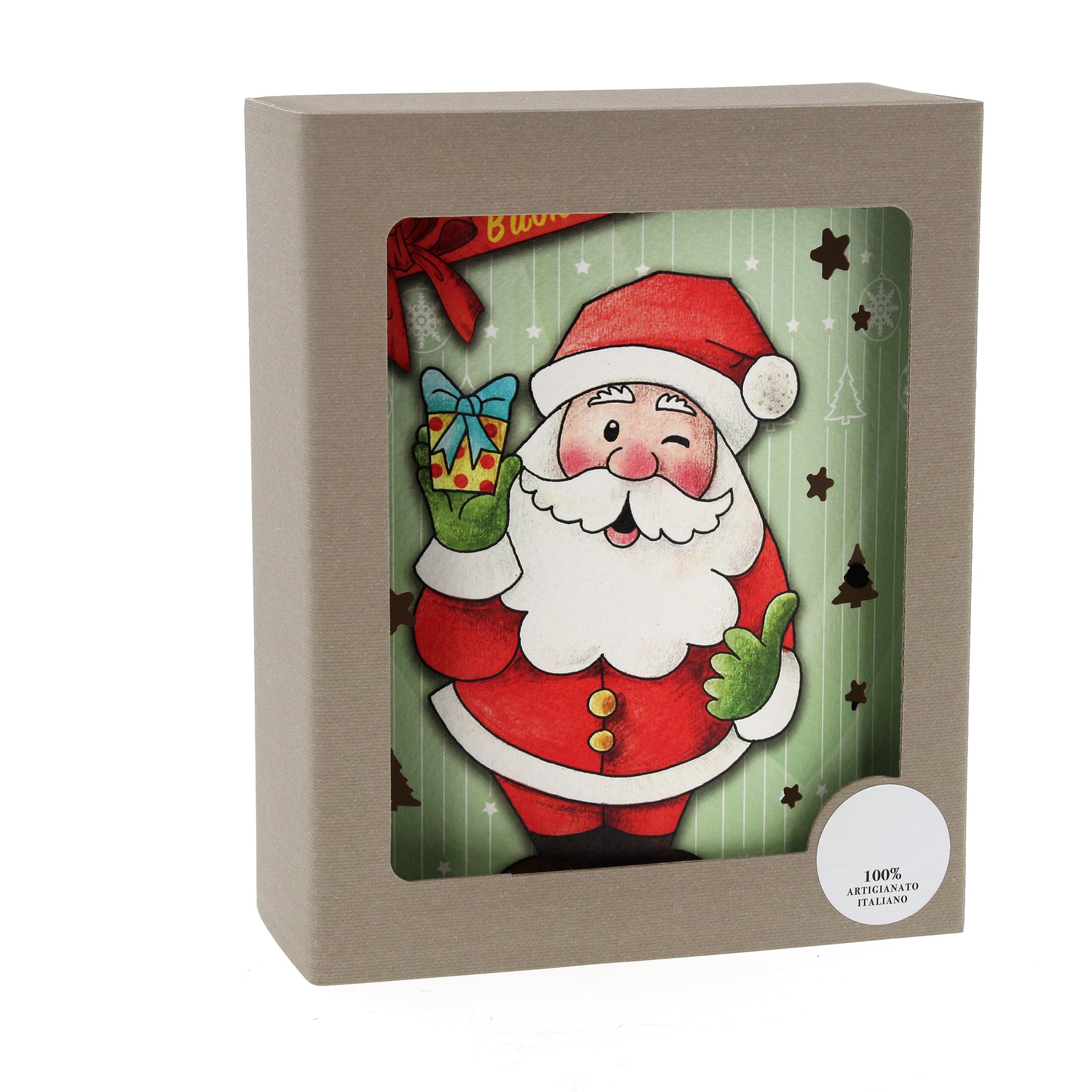 Lampada da compagnia in carta, Babbo Natale. Altezza 16 cm