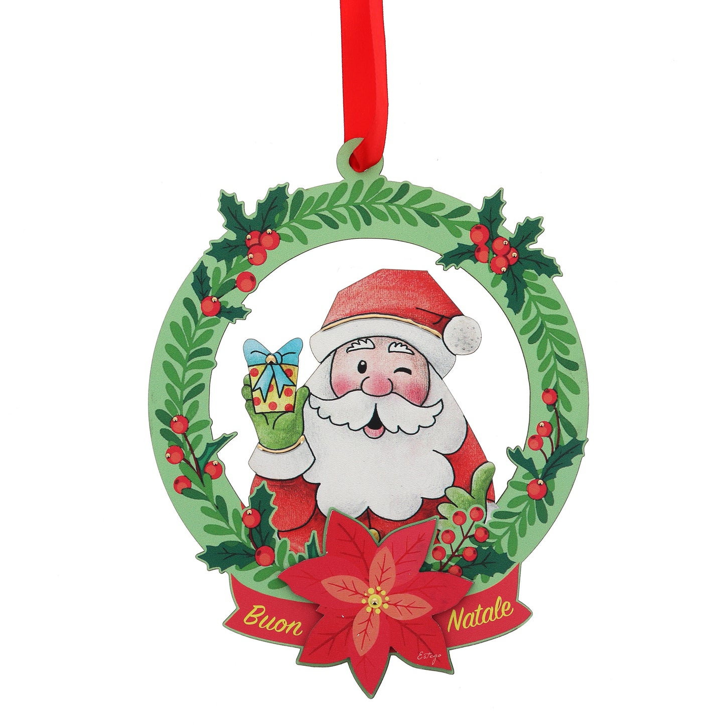 Ghirlanda Babbo Natale. Diametro 18,5 cm