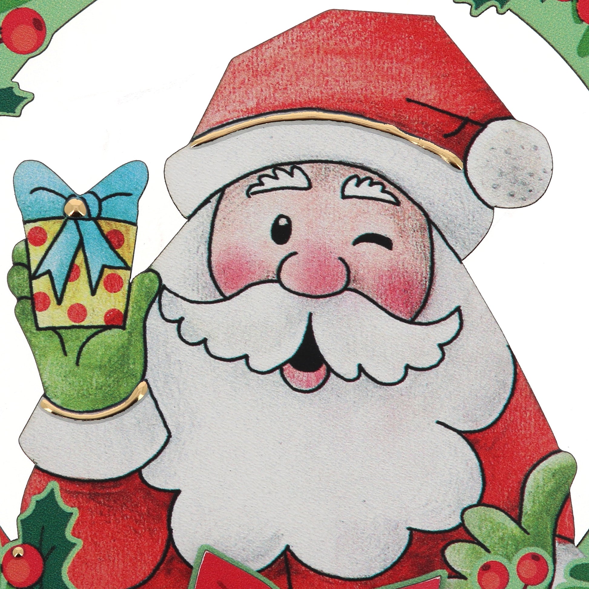 Ghirlanda Babbo Natale. Diametro 18,5 cm