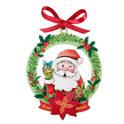 Ghirlanda Babbo Natale. Diametro 18,5 cm