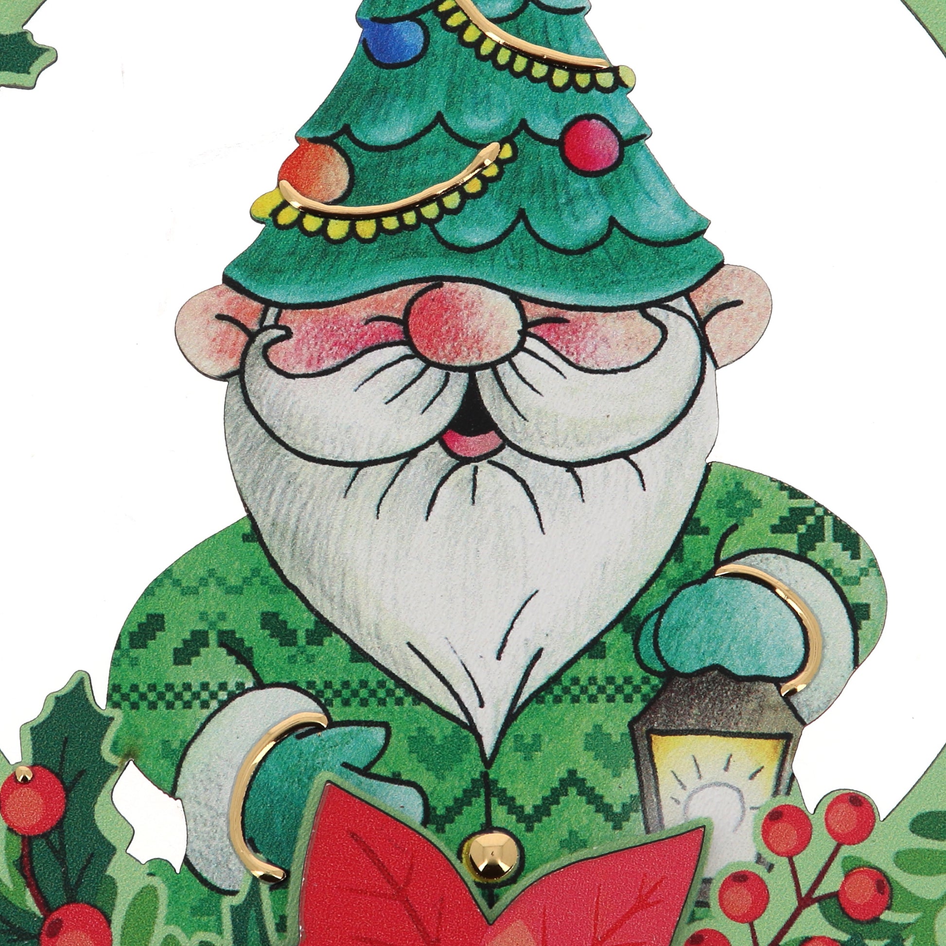 Ghirlanda Babbo Natale verde. Diametro 18,5 cm