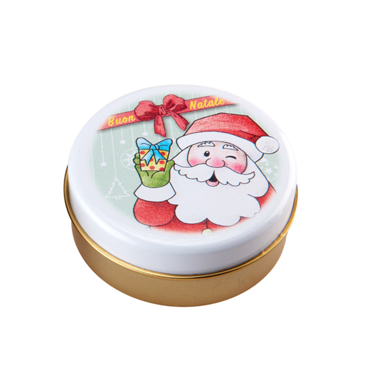Candela profumata Babbo natale. Diametro 7,5 cm