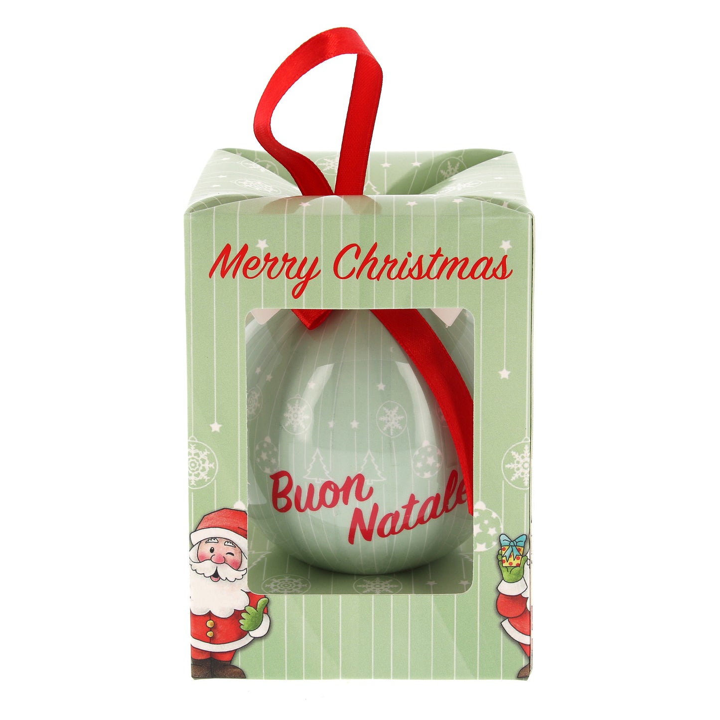 Pallina natalizia Babbo natale. Diametro 7,5 cm