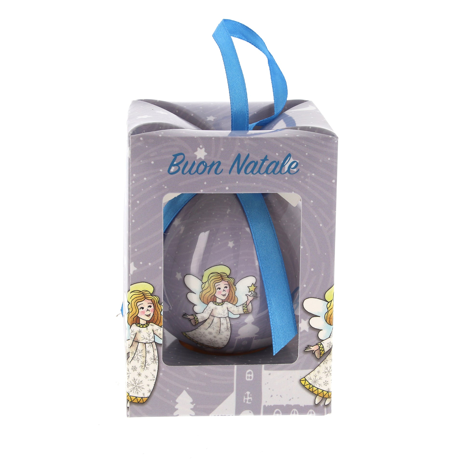 Pallina natalizia Angelo del Natale. Diametro 7,5 cm