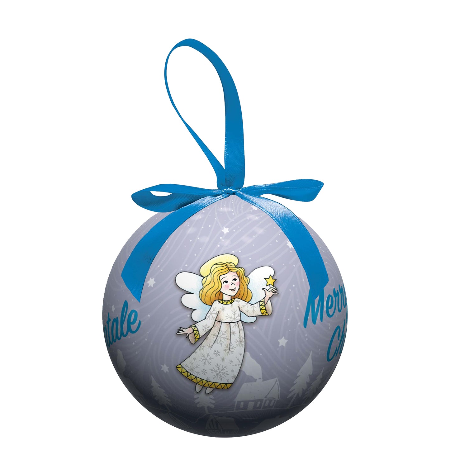Pallina natalizia Angelo del Natale. Diametro 7,5 cm