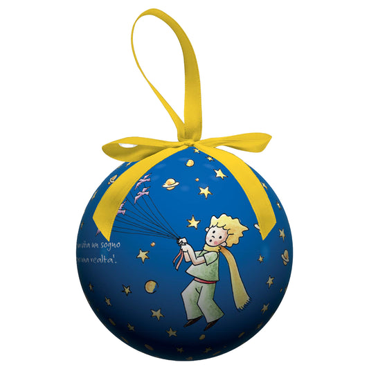Pallina natalizia Piccolo Principe con citazione. Diametro 7,5 cm