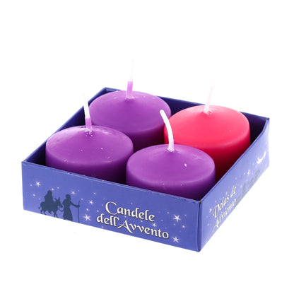 Confezione 4 candele per Avvento h. 3 cm