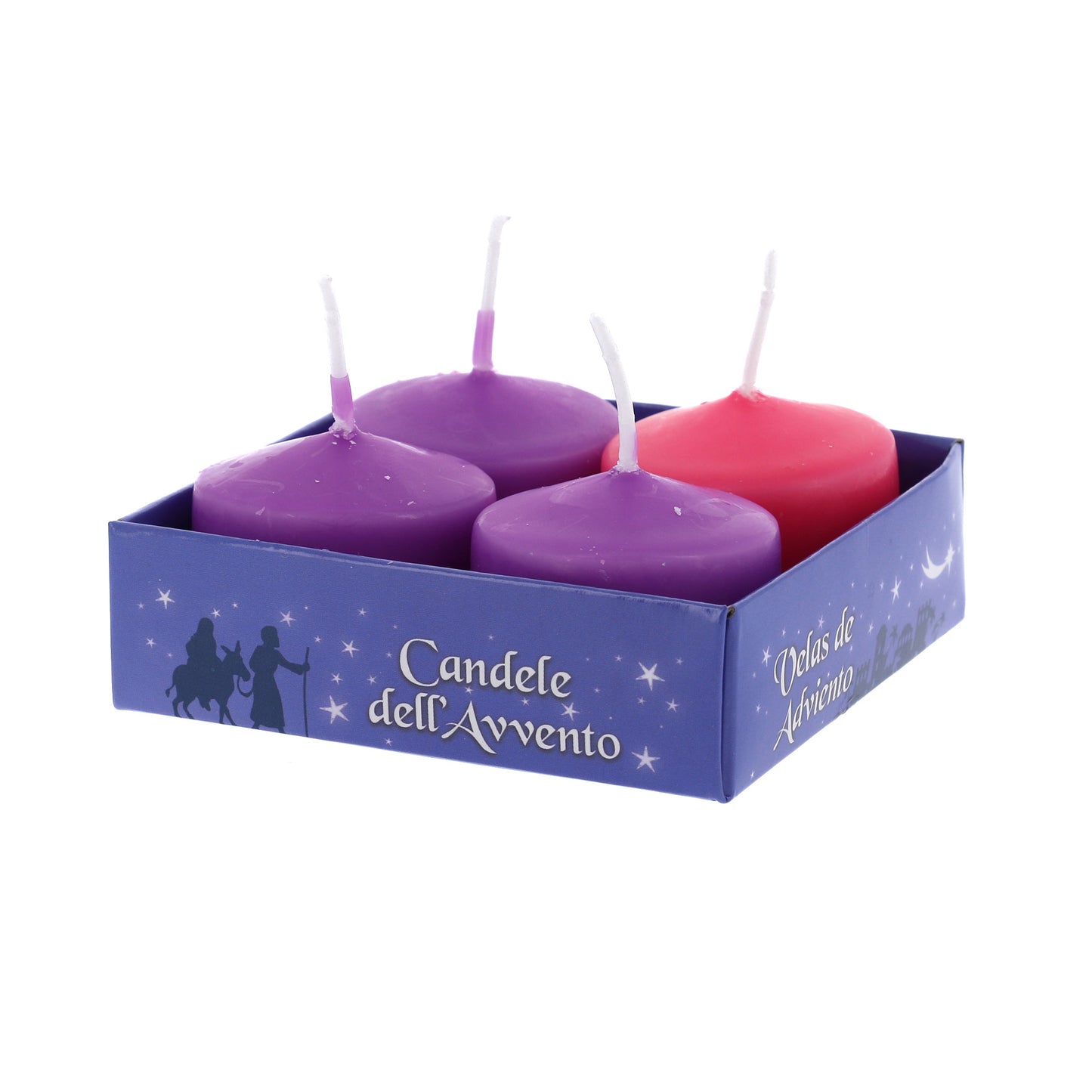 Confezione 4 candele per Avvento h. 3 cm