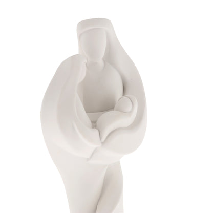 Statua in resina Sacra Famiglia e stelle in plexiglass. Altezza 21 cm