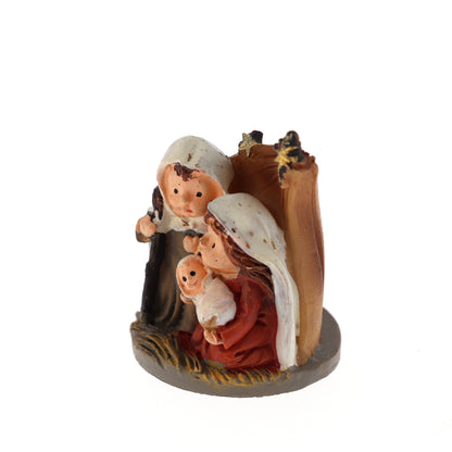 Decorazione natalizia Mini Natività in resina. Altezza 4 cm