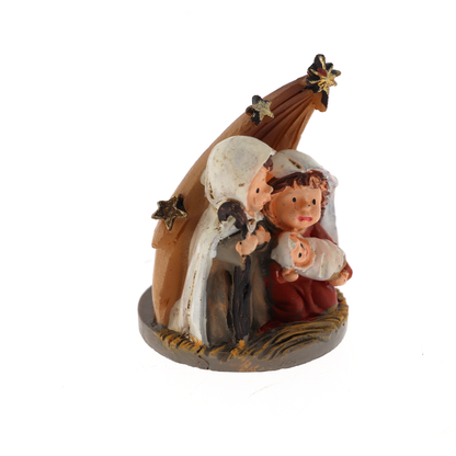 Decorazione natalizia Mini Natività in resina. Altezza 4 cm