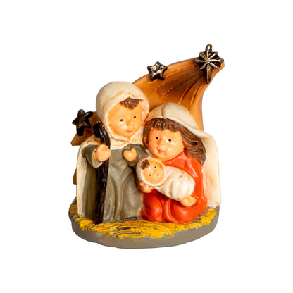 Decorazione natalizia Mini Natività in resina. Altezza 4 cm