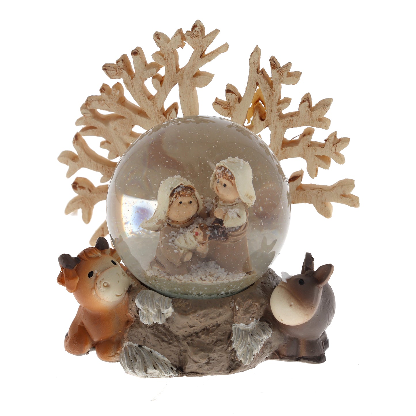 Decorazione natalizia palla di vetro e albero della vita. Diametro 4,5 cm e altezza 8,5 cm
