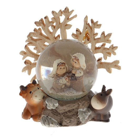 Decorazione natalizia palla di vetro e albero della vita. Diametro 4,5 cm e altezza 8,5 cm