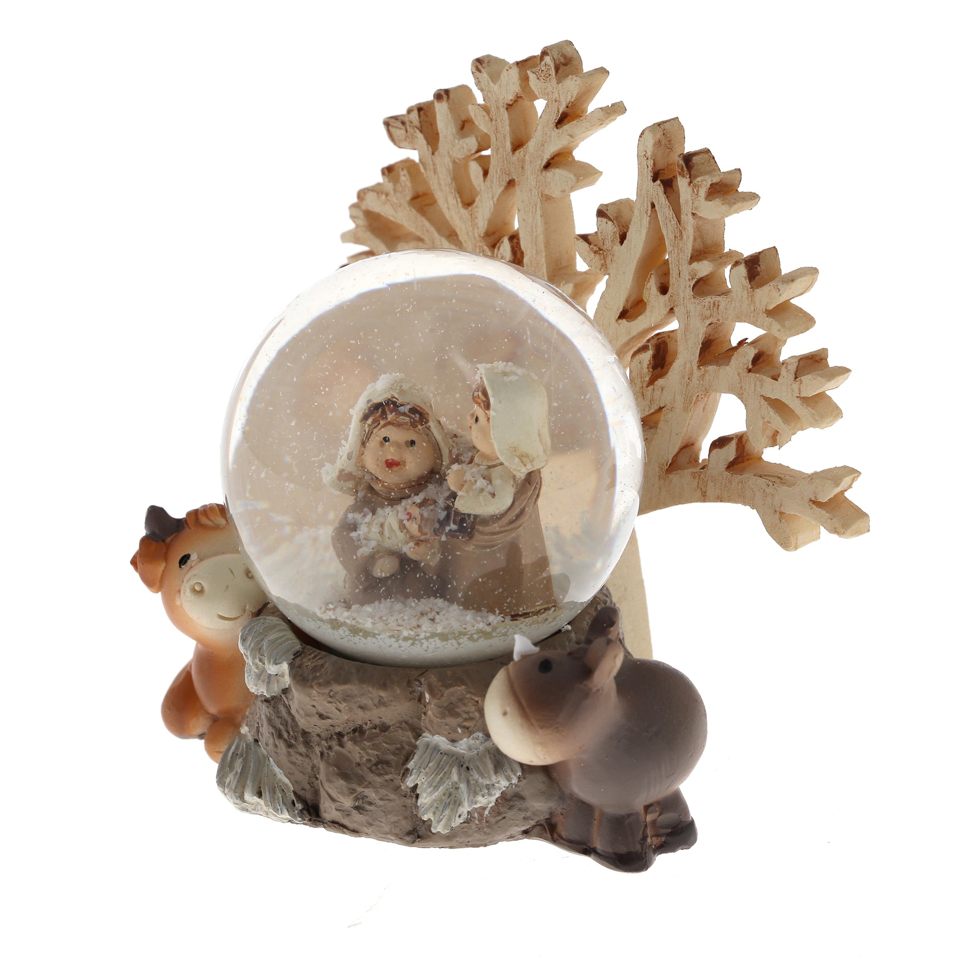 Decorazione natalizia palla di vetro e albero della vita. Diametro 4,5 cm e altezza 8,5 cm