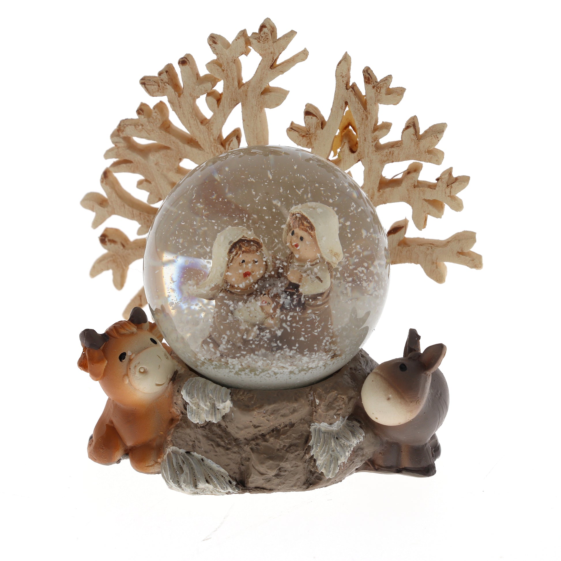 Decorazione natalizia palla di vetro e albero della vita. Diametro 4,5 cm e altezza 8,5 cm