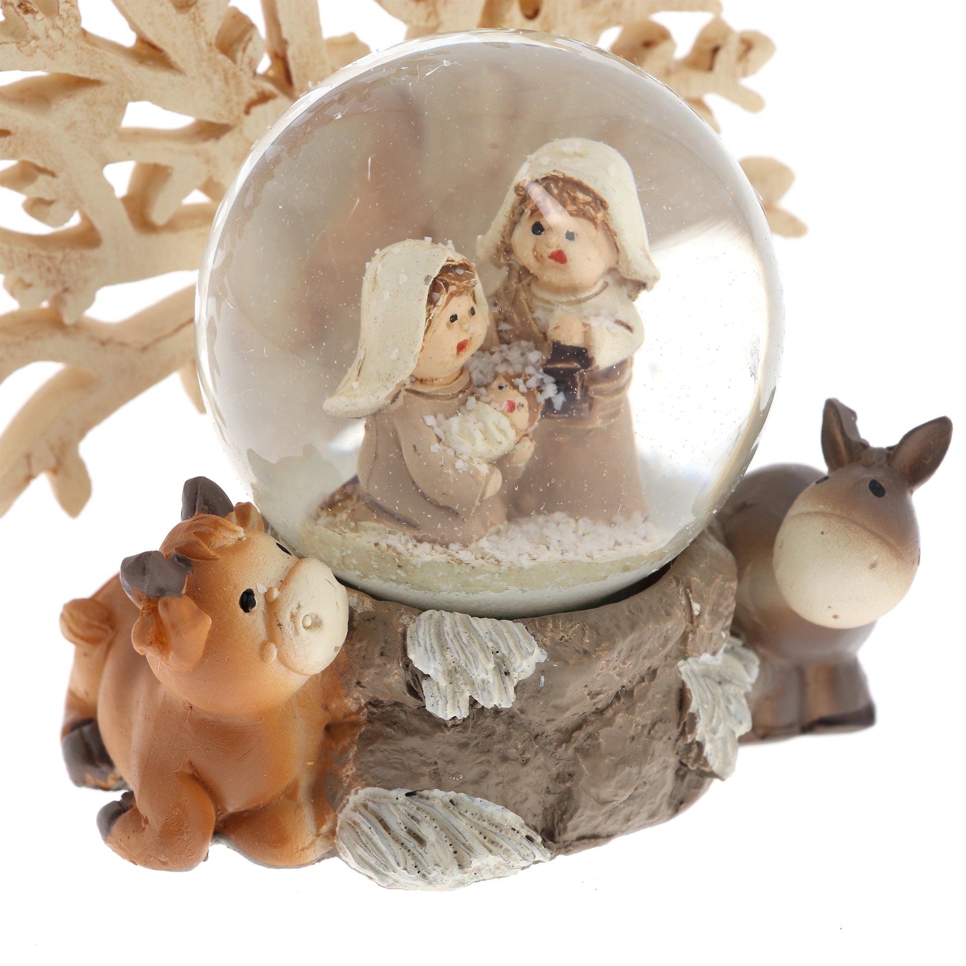 Decorazione natalizia palla di vetro e albero della vita. Diametro 4,5 cm e altezza 8,5 cm