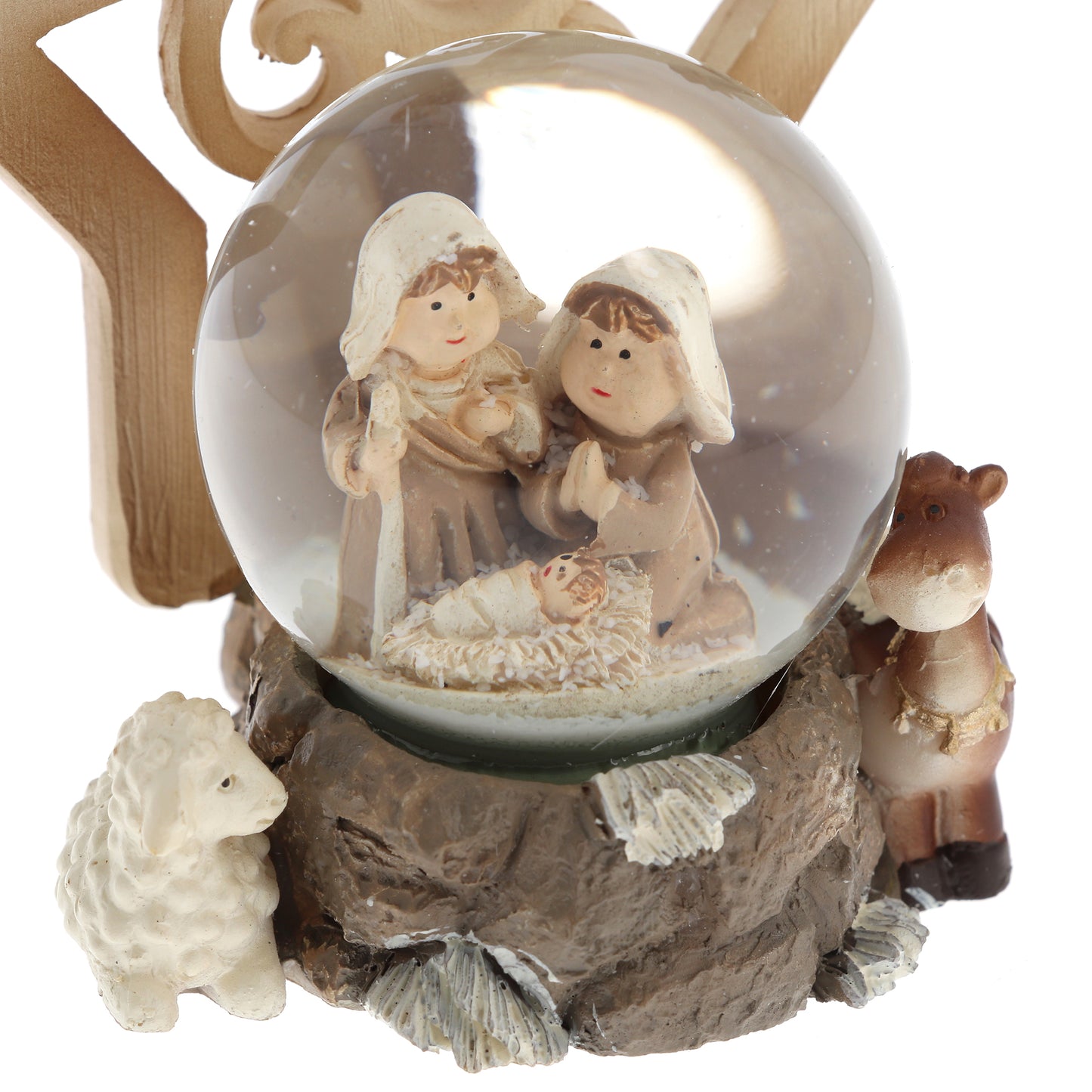 Decorazione natalizia palla di vetro e stella. Diametro 4,5 cm e altezza 8,5 cm