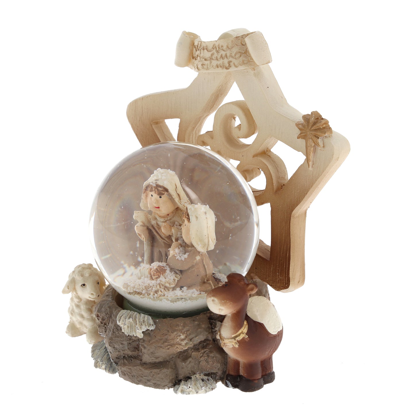Decorazione natalizia palla di vetro e stella. Diametro 4,5 cm e altezza 8,5 cm