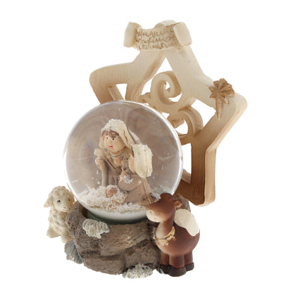 Decorazione natalizia palla di vetro e stella. Diametro 4,5 cm e altezza 8,5 cm