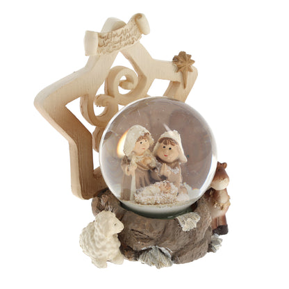 Decorazione natalizia palla di vetro e stella. Diametro 4,5 cm e altezza 8,5 cm