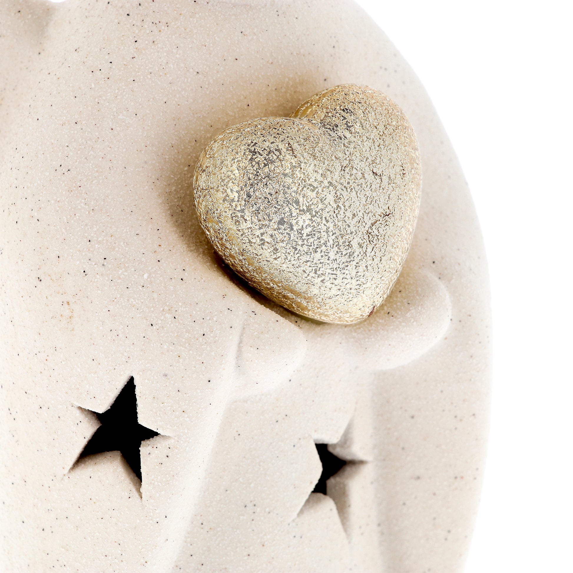 Statua Angelo, in porcellana, con luce. Altezza 19,4 cm