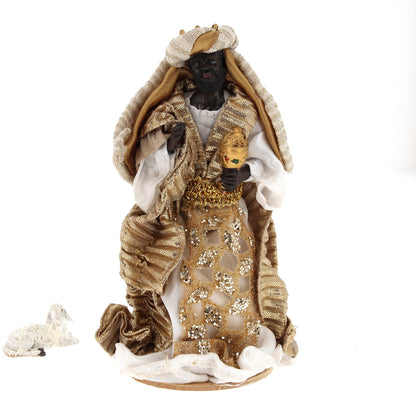 Set completo presepe 10 soggetti vestiti in stoffa h. 16 cm