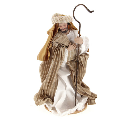 Set completo presepe 10 soggetti vestiti in stoffa h. 16 cm