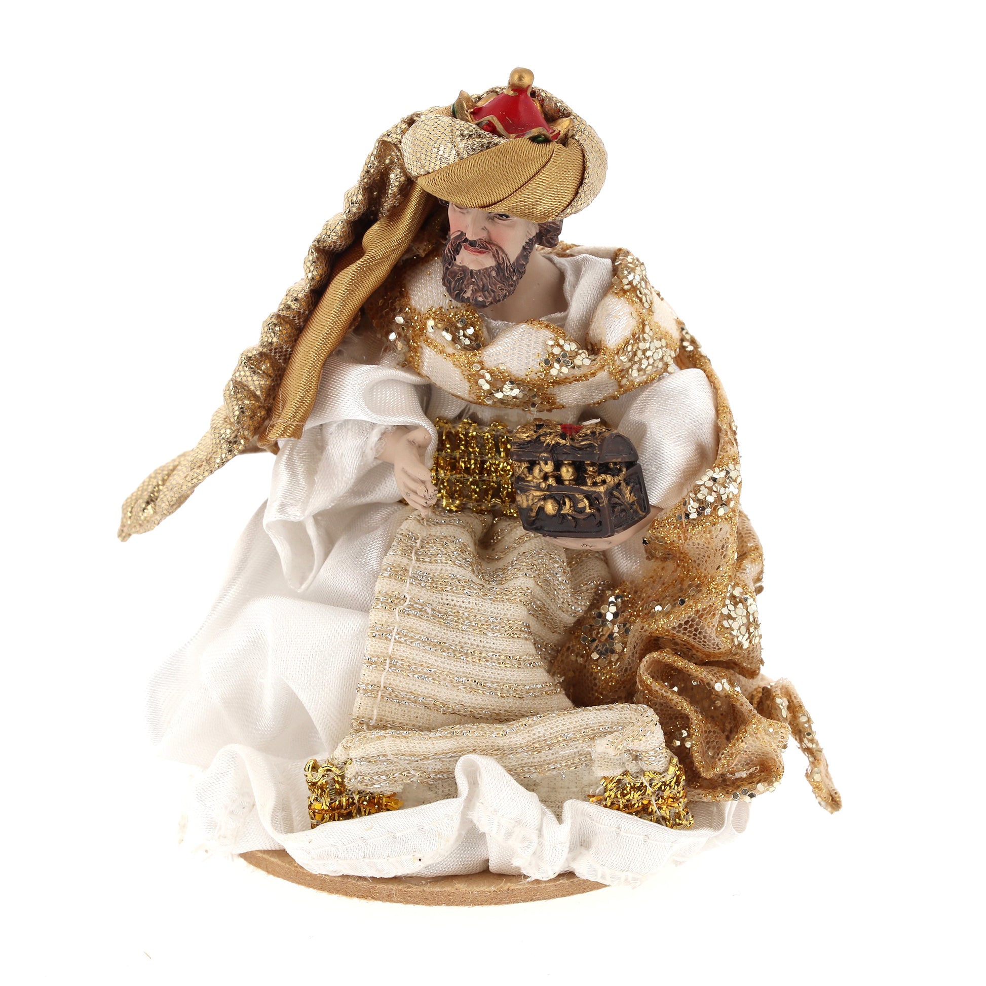 Set completo presepe 10 soggetti vestiti in stoffa h. 16 cm