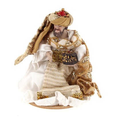 Set completo presepe 10 soggetti vestiti in stoffa h. 16 cm