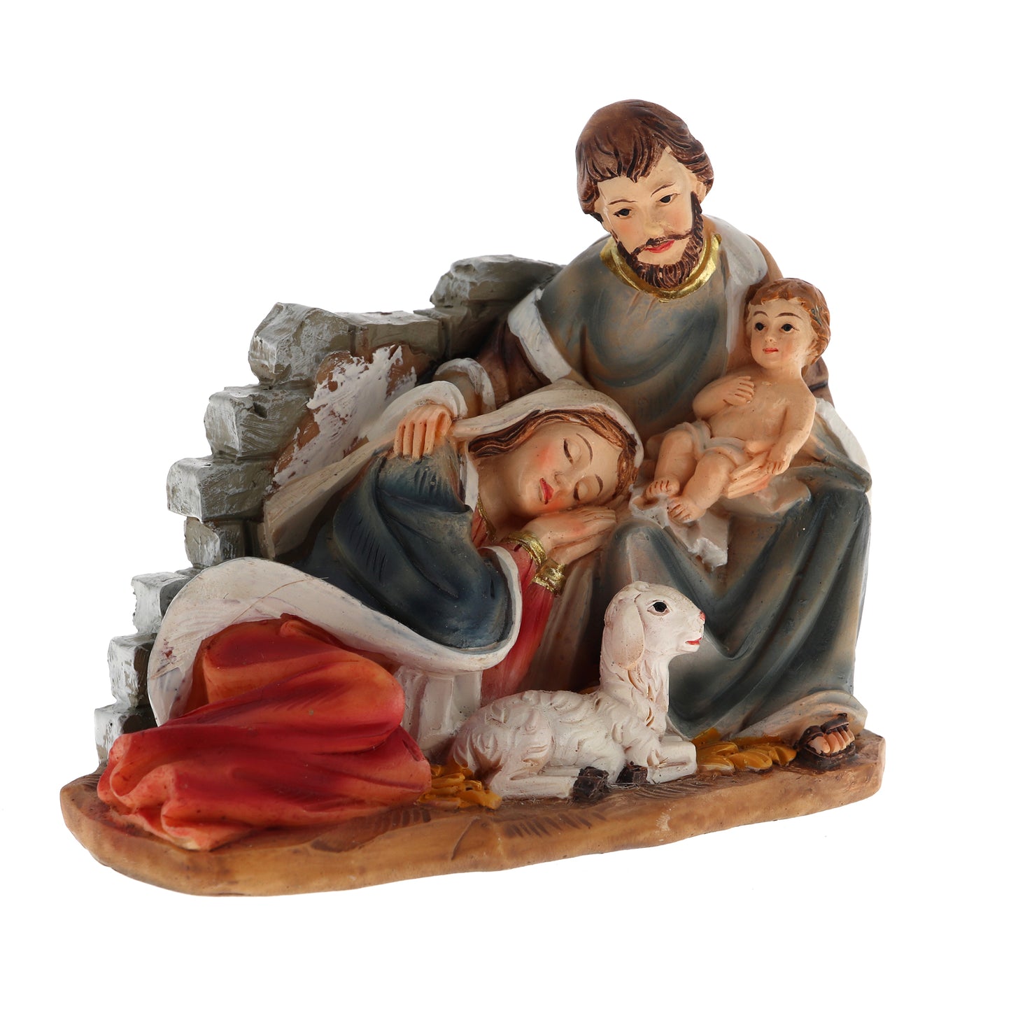 Natività Madonna sdraiata in resina. Altezza 8,8 cm