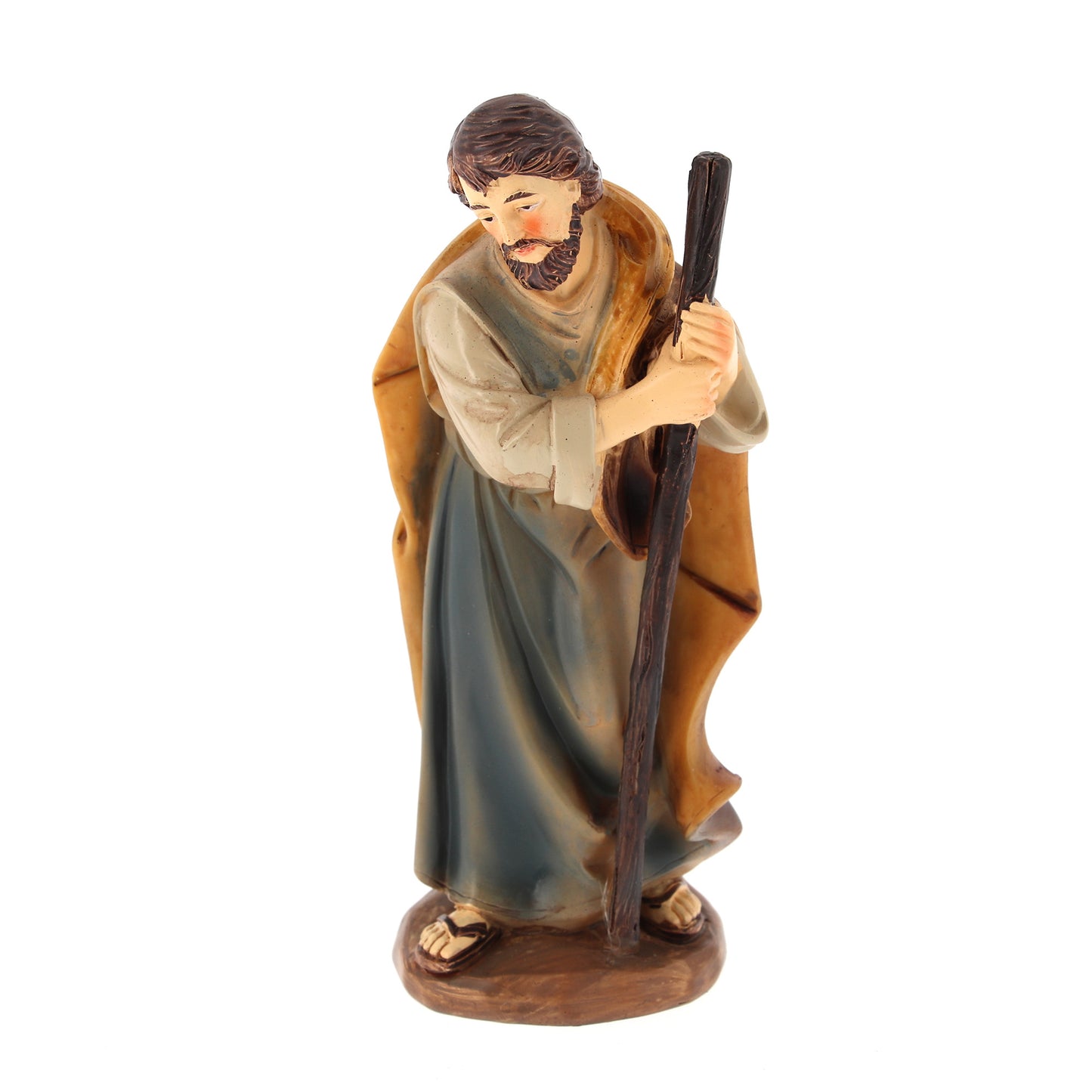 Set presepe composto da 11 soggetti in resina. Altezza 16 cm