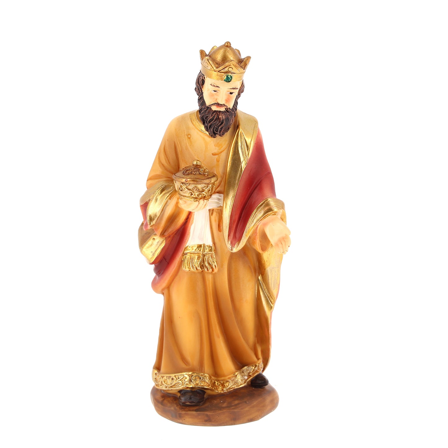 Set presepe composto da 11 soggetti in resina. Altezza 16 cm