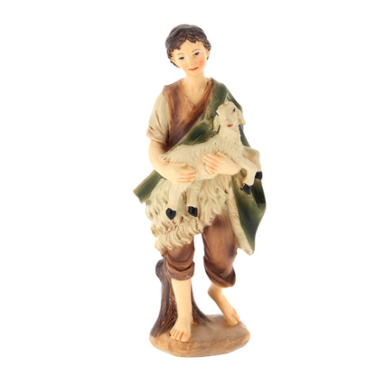 Set presepe composto da 11 soggetti in resina. Altezza 16 cm
