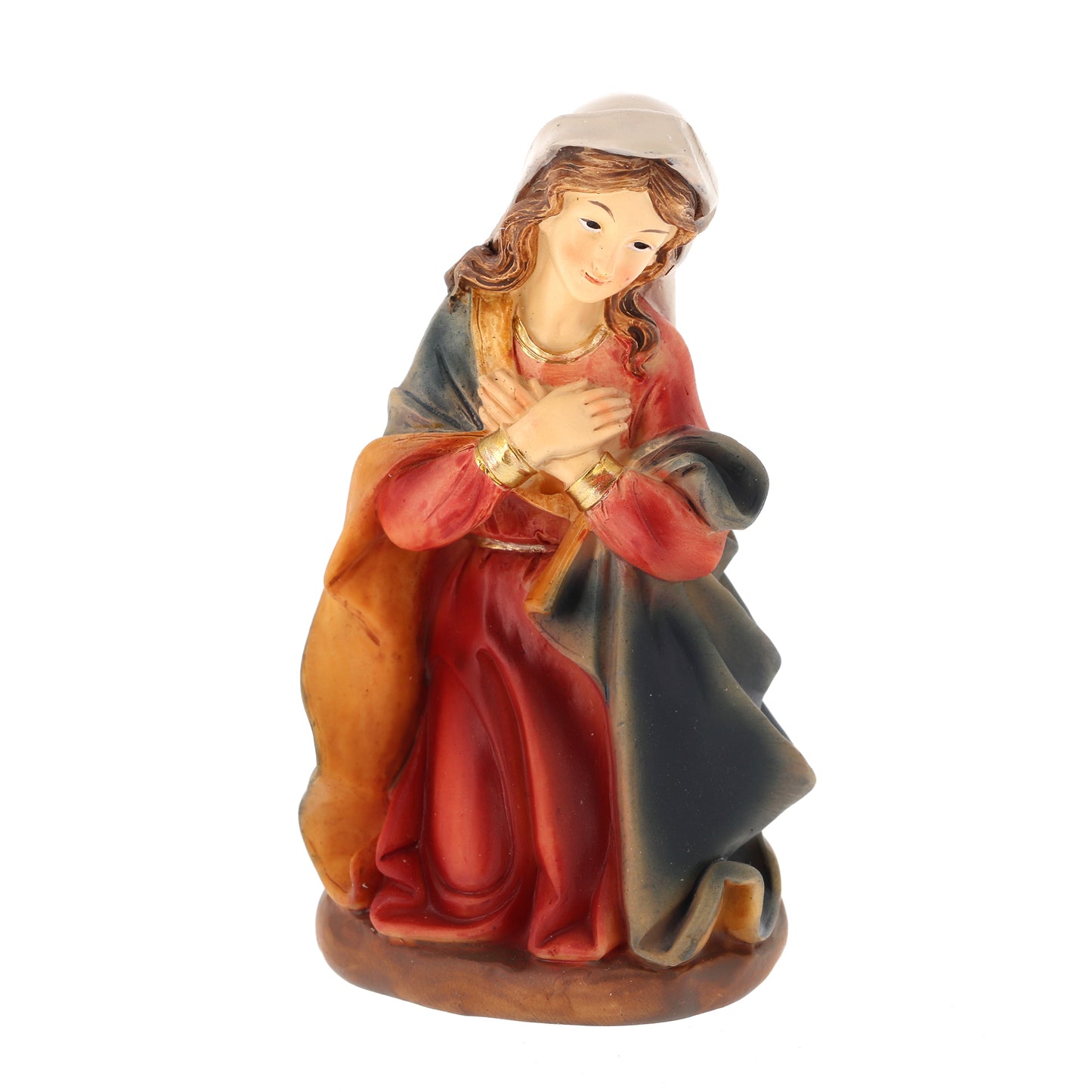 Set presepe composto da 11 soggetti in resina. Altezza 16 cm
