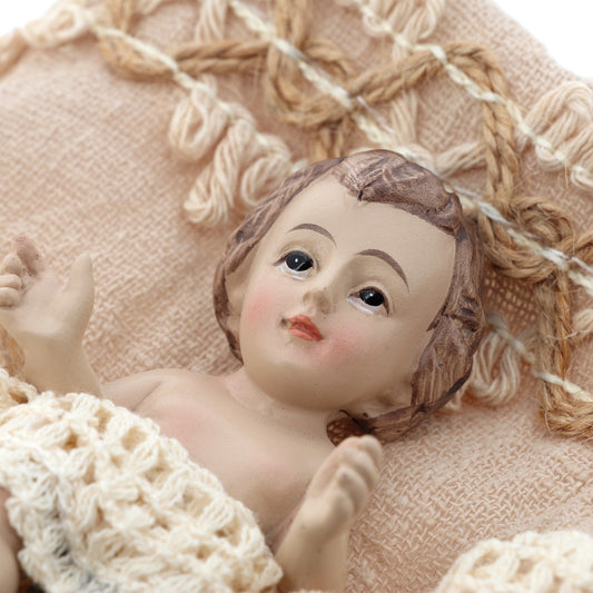 Statua Gesù Bambino su cuscino. Dimensioni 16x13 cm