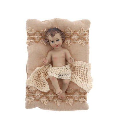 Statua Gesù Bambino su cuscino. Dimensioni 21x15,5 cm
